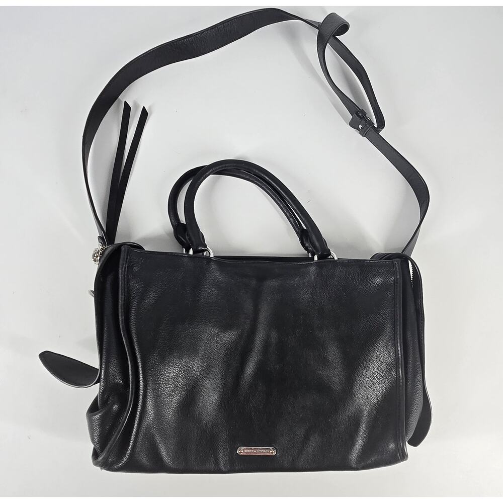 Rebecca Minkoff Bedford Zip Leather Satchel Bag Double Top Handles Crossbody - Picture 6 of 7